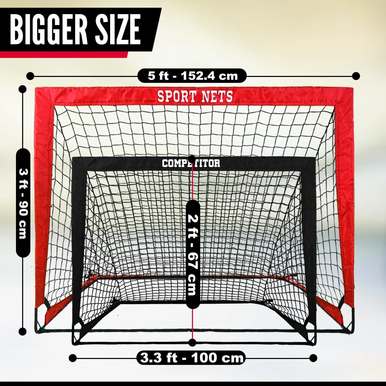 Pop Up Soccer Goals for Kids (2 Set) with Carry Bag, Easy Set Up and Take Down, Quick Assembly, Lightweight and Foldable Design for Instant Game Time Fun