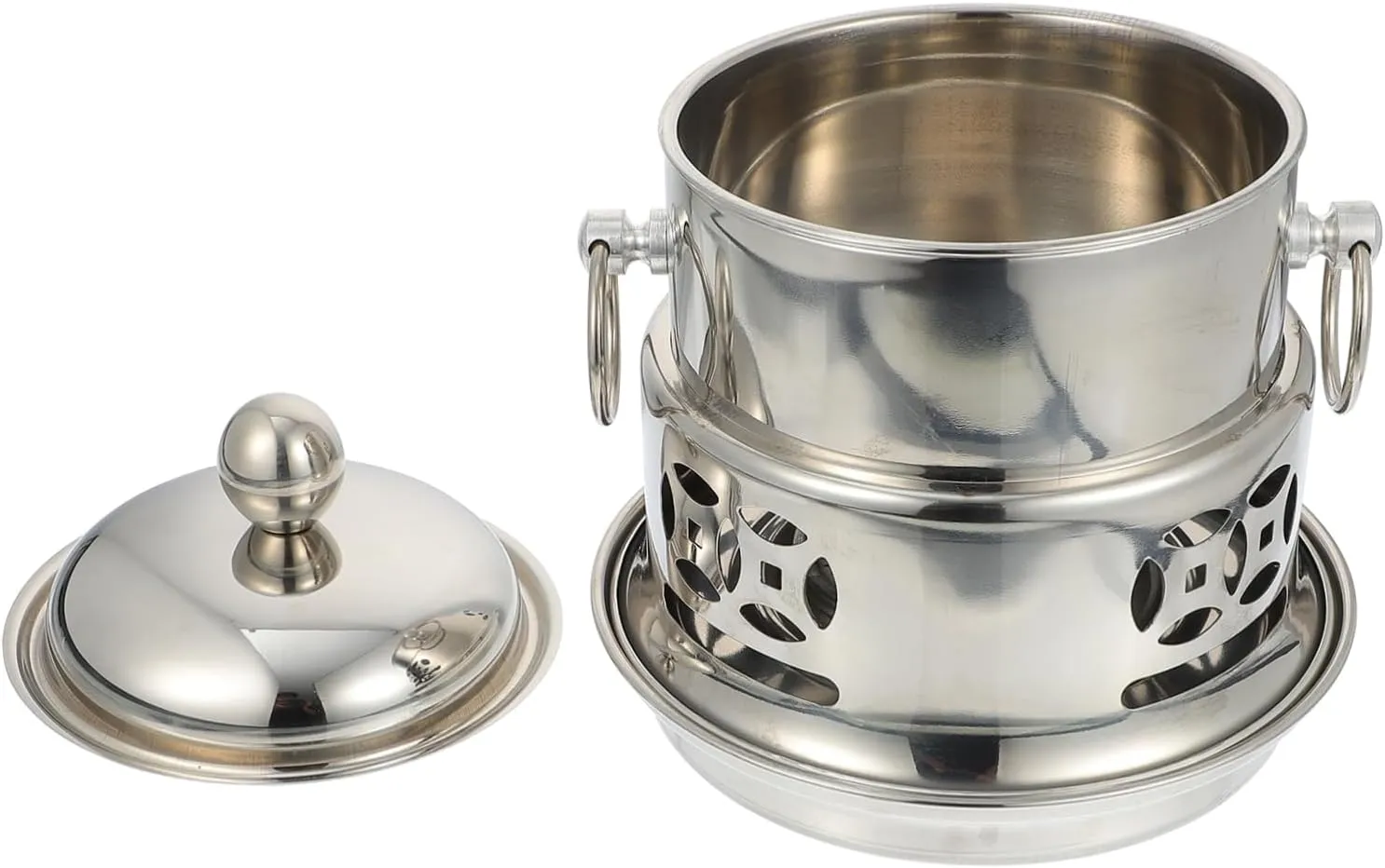 Portable Alcohol Stove for Outdoor Camping Mini Hot Pot Set with Stainless Steel Pot Easy to Carry and Store