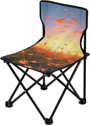 Portable Camping Folding Chairs Foldable Chair Small Sunset 1 Lightweight Backpacking Outdoor Outside Fishing