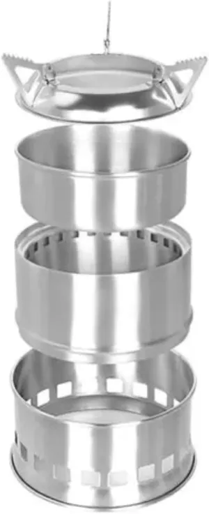 Portable Camping Stove Stainless Steel Wood Burning Stove for Camping Picnic BBQ Backpacking