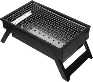 Portable Folding Charcoal Grill Convenient Outdoor Bbq Grill for Camping Picnic Backyard Use Easy to Carry User-friendly Design for People Includes Pullout Charcoal Case