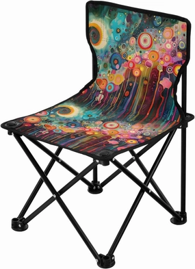 Portable Camping Folding Chairs Foldable Chair Small Abstract Flower Lightweight Backpacking Outdoor Outside Fishing