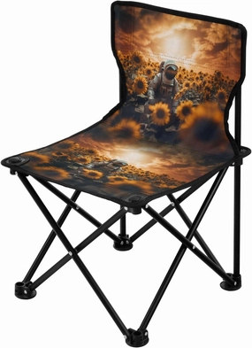 Portable Camping Folding Chairs Foldable Chair Small Astronaut Sunflower Lightweight Backpacking Outdoor Outside Fishing