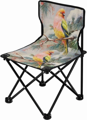 Portable Camping Folding Chairs Foldable Chair Small Bird Painting 4 Lightweight Backpacking Outdoor Outside Fishing