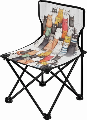 Portable Camping Folding Chairs Foldable Chair Small Cat Retro Lightweight Backpacking Outdoor Outside Fishing