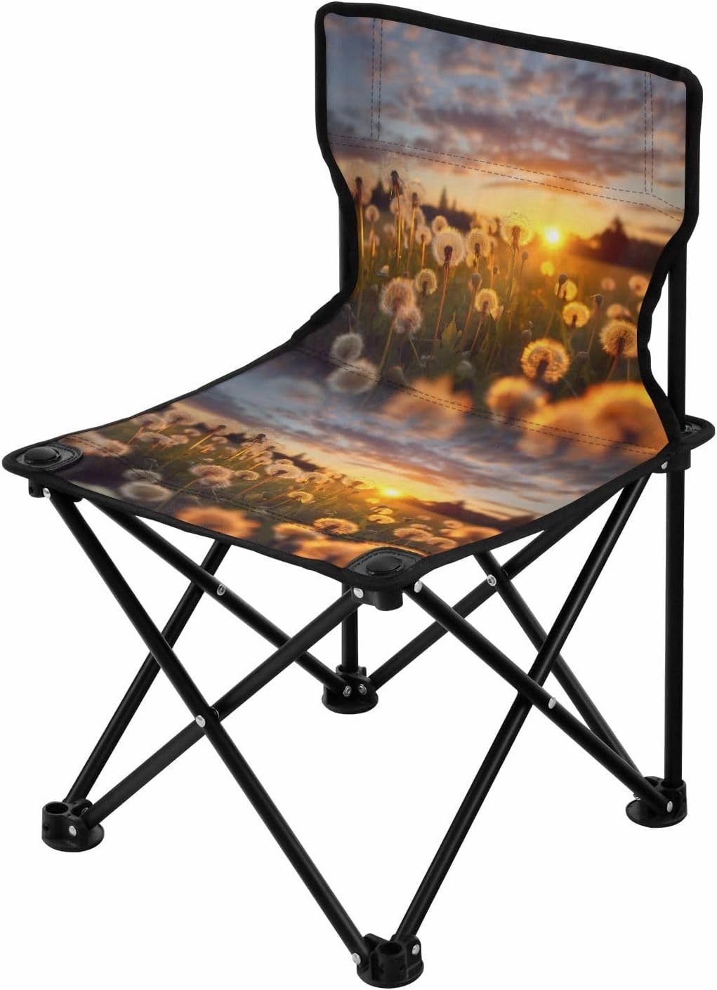 Portable Camping Folding Chairs Foldable Chair Small Dandelion Sunset Lightweight Backpacking Outdoor Outside Fishing