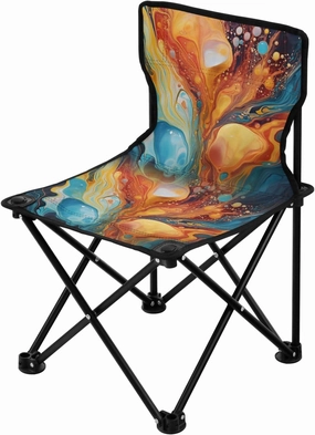 Portable Camping Folding Chairs Foldable Chair Small Marble Orange Blue Lightweight Backpacking Outdoor Outside Fishing
