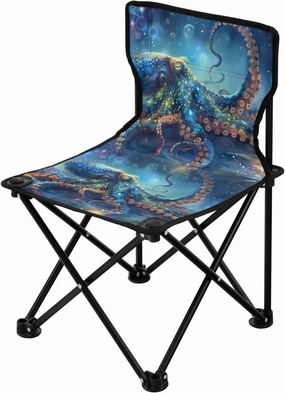 Portable Camping Folding Chairs Foldable Chair Small Octopus Colored Lightweight Backpacking Outdoor Outside Fishing