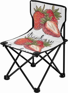 Portable Camping Folding Chairs Foldable Chair Small Strawberry Cartoon Lightweight Backpacking Outdoor Outside Fishing