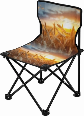 Portable Camping Folding Chairs Foldable Chair Small Sunrise Wheat Lightweight Backpacking Outdoor Outside Fishing