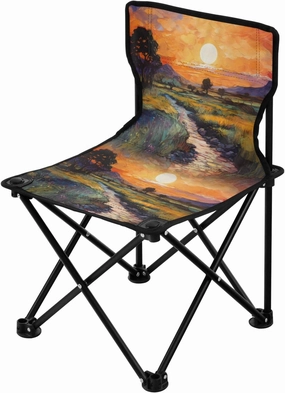 Portable Camping Folding Chairs Foldable Chair Small Sunset Field Lightweight Backpacking Outdoor Outside Fishing