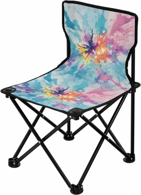 Portable Camping Folding Chairs Foldable Chair Small Watercolor Splash Marble Lightweight Backpacking Outdoor Outside Fishing