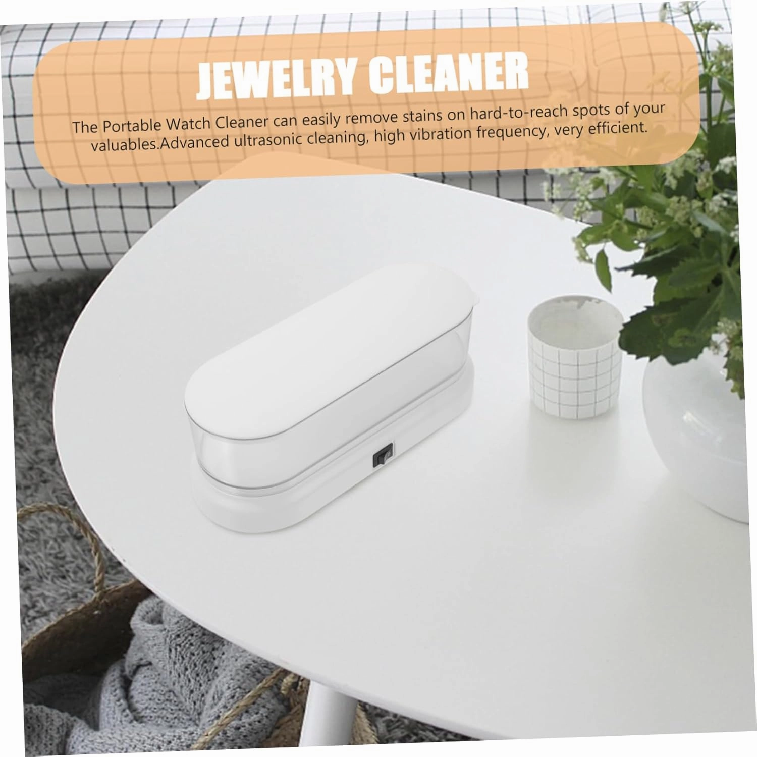Portable Eyeglasses Electric Watch Cleaning Box with Suction Cup Multi Functional Jewelry and Eyeglass Washer Compact for Glasses Wearers