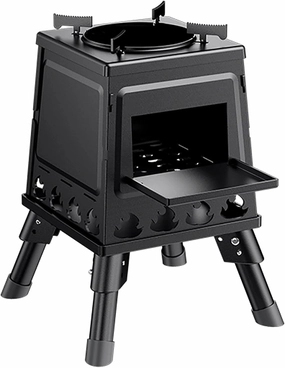Portable Wood Burning Stove,Camping Stove, Folding Mini BBQ Grill Stove Carbon Steel,for Outdoor Backpacking Hiking Traveling Picnic BBQ (Size : Medium)