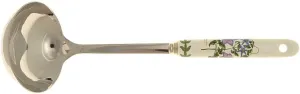 Portmeirion Botanic Garden 12" Soup Landle, Clematis Motif - Porcelain Handle & Stainless Steel, Chip-Resistant Glaze - Ideal Kitchen Tool for Cooking & Serving - Everyday Kitchen Tools