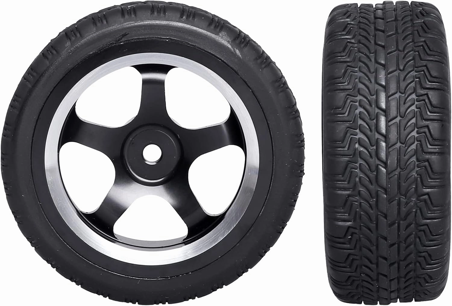 Preglued On-Road Tires and Wheels Aluminum Wheel Rims 12mm Hex Hub for 1/10 Traxxas 4Tec HPI RS4 Tamiya TT01 TT02 HSP Redcat 2S 3S Brushless Drift Racing Touring Car (Color F)