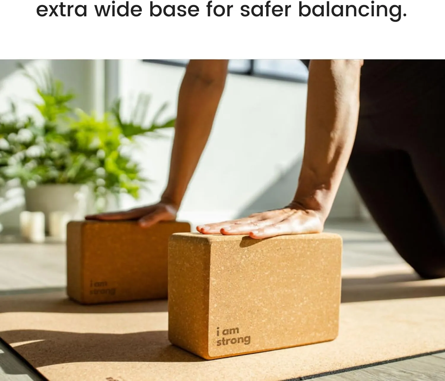 Premium Cork Yoga Blocks 2 Pack - Extra Large Yoga Block Set Crafted From Performance Grade Natural Portuguese Cork | High Density, Non-Slip Support for Safer Balancing | Optional Yoga Strap and Gift Box