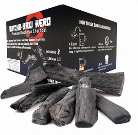 Premium Binchotan All-Natural Hardwood Charcoal – Century-Old Kiln Carbonized Techniques – Smokeless, Long-Lasting, High Heat, Low Ash – Ideal for Japanese Style Yakitori & Outdoor BBQ (11, Pounds)