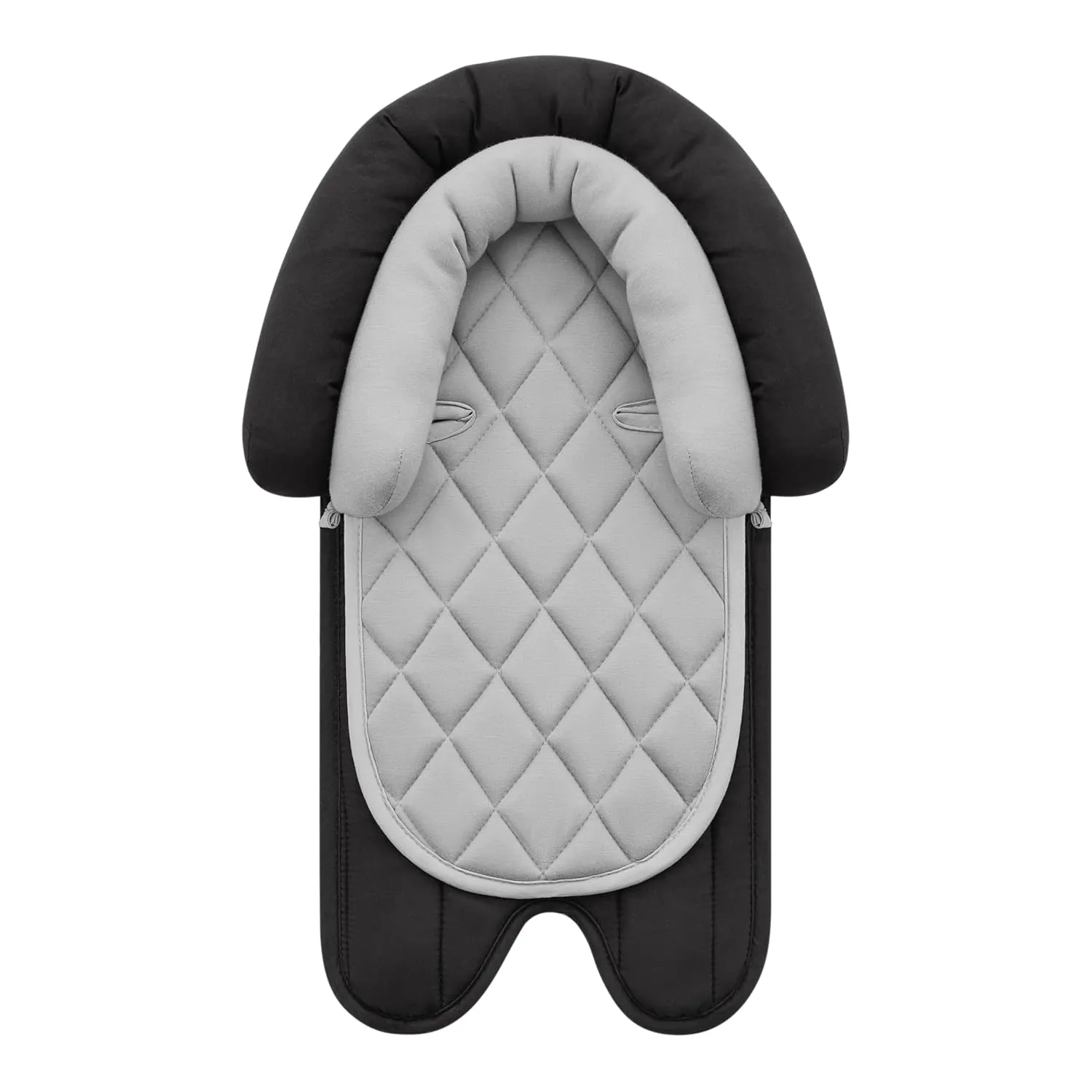 Pro Goleem Car Seat Head Support Infant, Soft Infant Car Seat Insert, 2 in 1 Carseat Head Support for Newborn, Perfect for Car Seat, Stroller, Swing, Bouncer, Gray and Black
