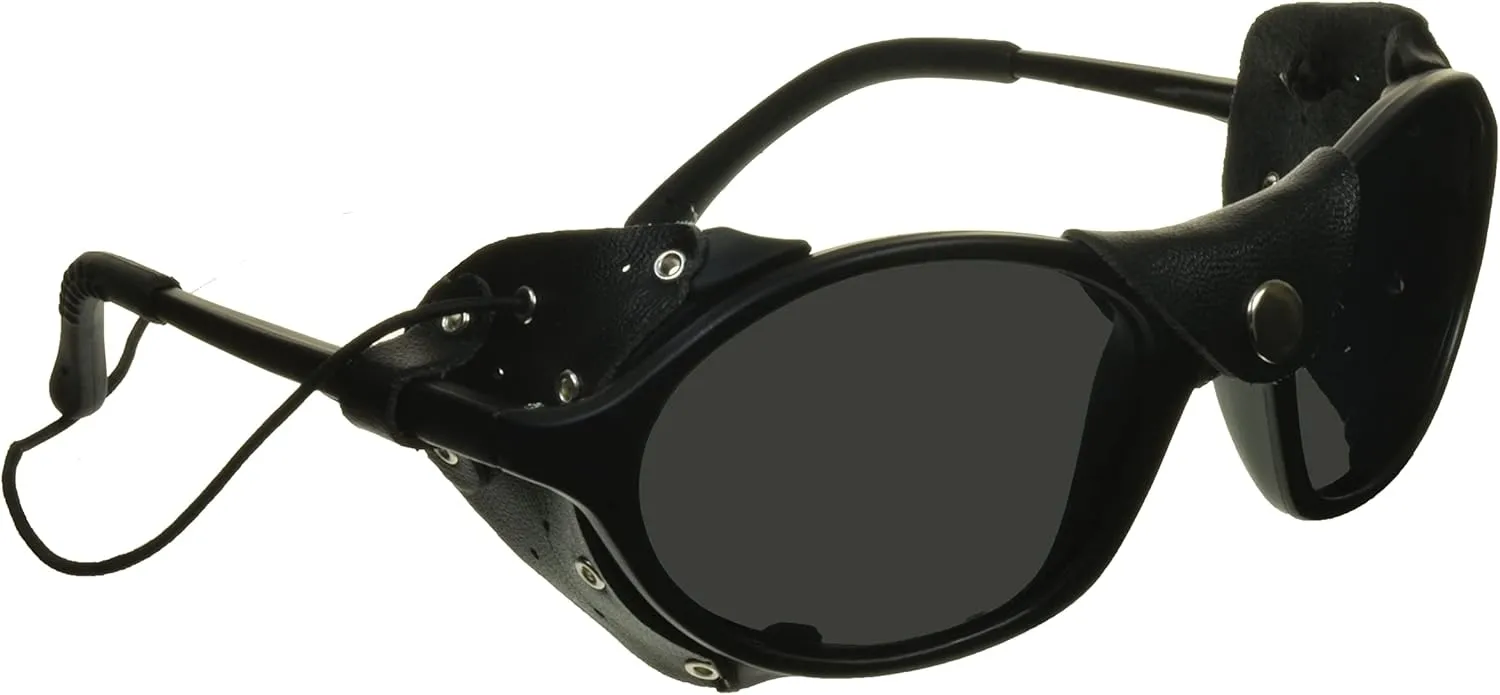 proSPORT Glacier Sunglasses Leather Side Shields for Motorcycle Mountaineering Ski, Yellow Night Vision Lenses HD Lens String