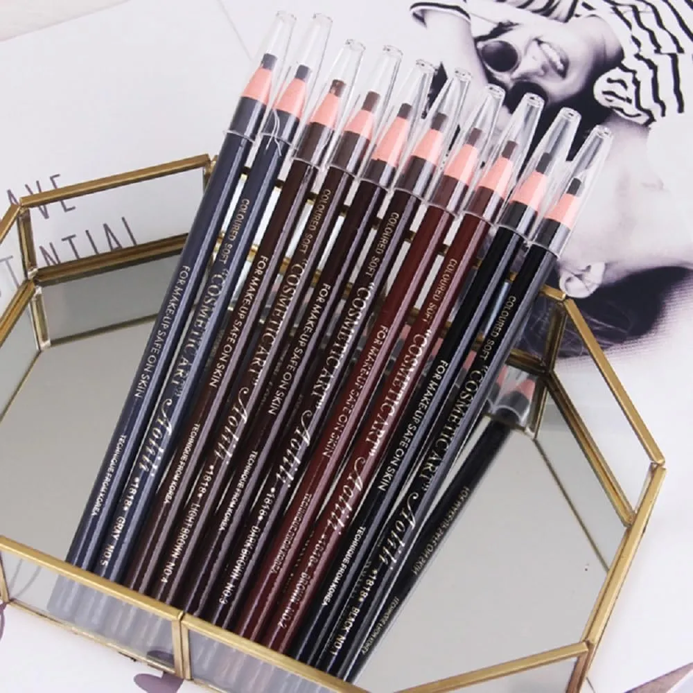 Pulling Eyebrow Pen 1818 Waterproof, Sweatproof, Non discoloring, Non fading, Colorful Makeup and Beauty Painting Eyebrow Pen (01 04)