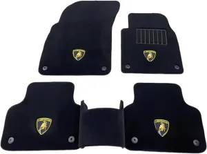 Pure Wool Car Floor Mats for Lamborghini Aventador Miura Homage 2016 Custom Made Car Protection Mat Non-Slip and Soft Car Foot Carpets Interior Accessories,Black