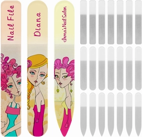 PYD Life 24 Pack Sublimation Glass Nail File Blanks,Mixed Nail Filer Nano Glass Reusable Crystal Nail File for Natural Nails,Customable Nail Filer for for Heat Press Machine Printing