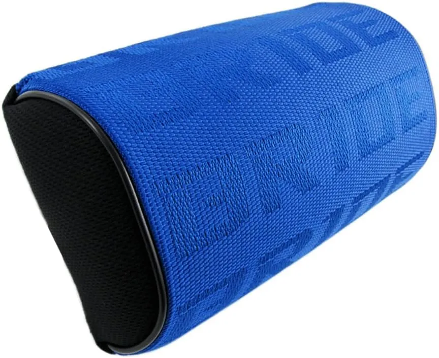 Q1-TECH, 2PCS JDM Bride Recaro Racing Gradation for Car Seat Neck Rest Headrest Pillow Fabric Bucket seat Material (Bride/Blue)