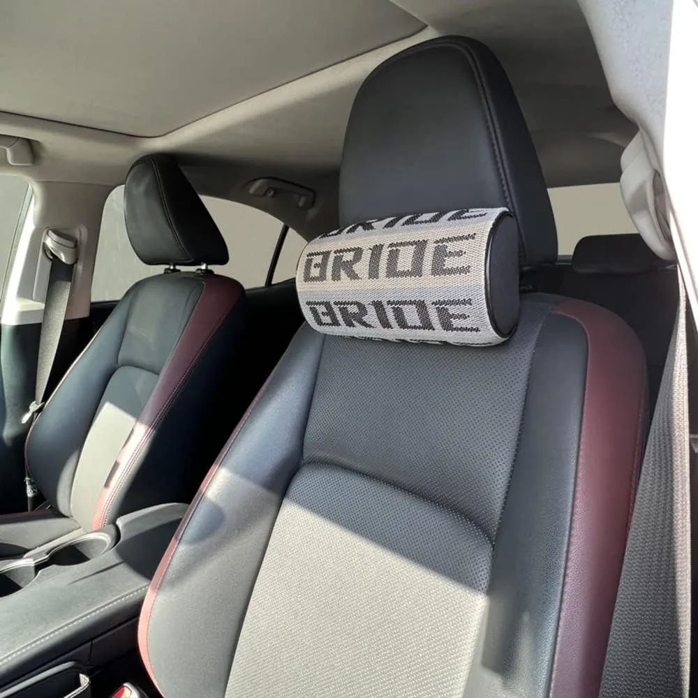 Q1-TECH, 2PCS JDM Bride Recaro Racing Gradation for Car Seat Neck Rest Headrest Pillow Fabric Bucket seat Material (Bride/Gradation)