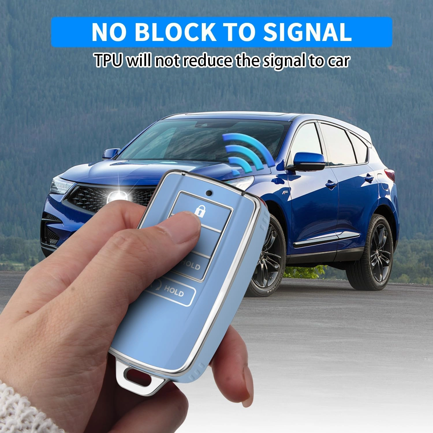 QBUC Key Fob Cover Compatible with Acura MDX 2014-2020 for RDX 2015-2021 for ILX RLX TLX 2015-2022 Accessories(4 Button)
