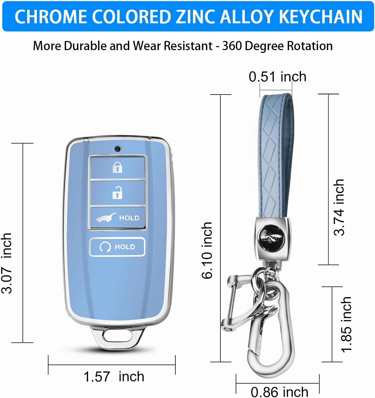 QBUC Key Fob Cover Compatible with Acura MDX 2014-2020 for RDX 2015-2021 for ILX RLX TLX 2015-2022 Accessories(4 Button)