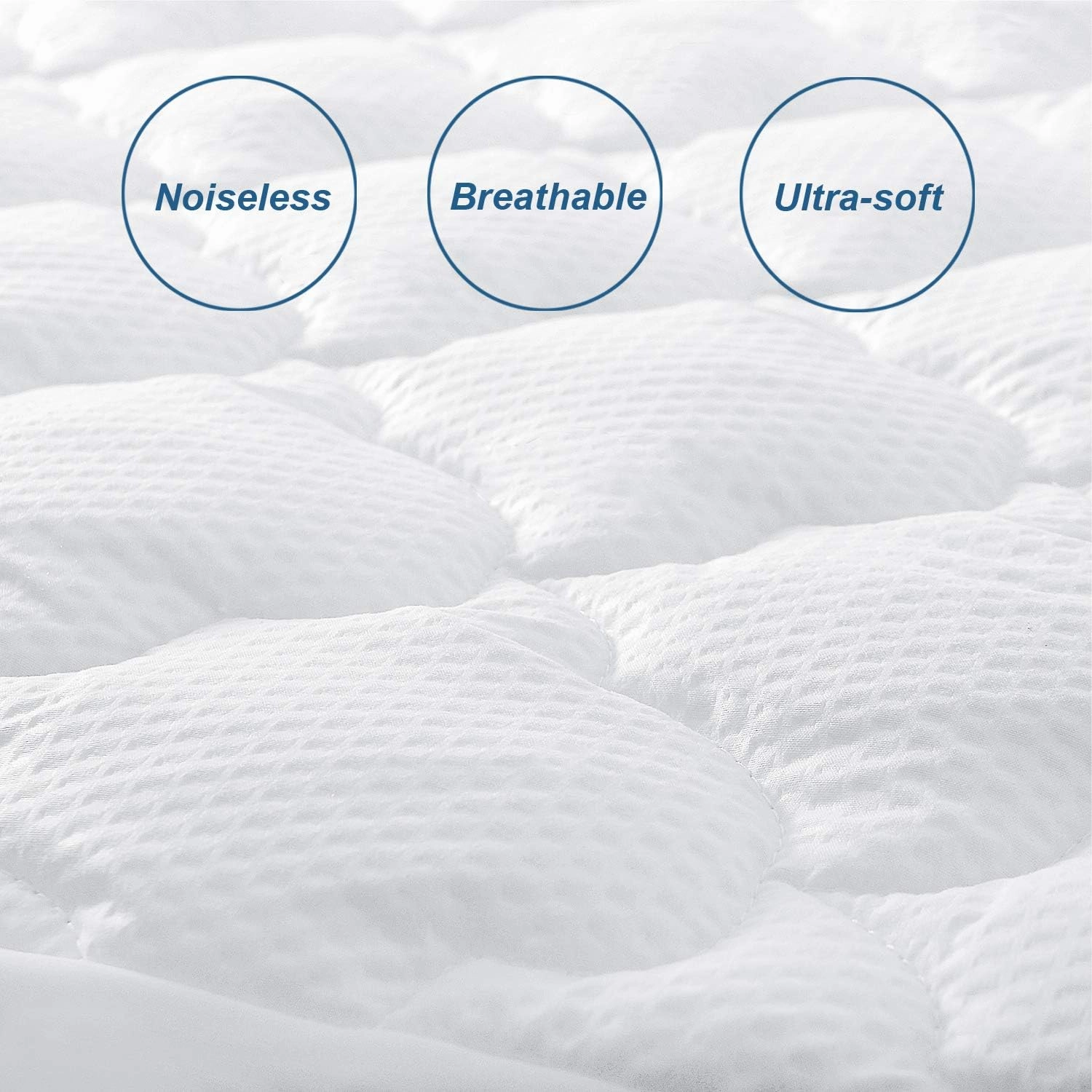 Queen Mattress Pad Thick Quilted Mattress Topper, Air Mattress Cover, Super Soft Breathable and Noiseless Down Alternative Fiber Extra Thick Mattress Pad with Deep Pocket Fits up to 23 Inch Mattress