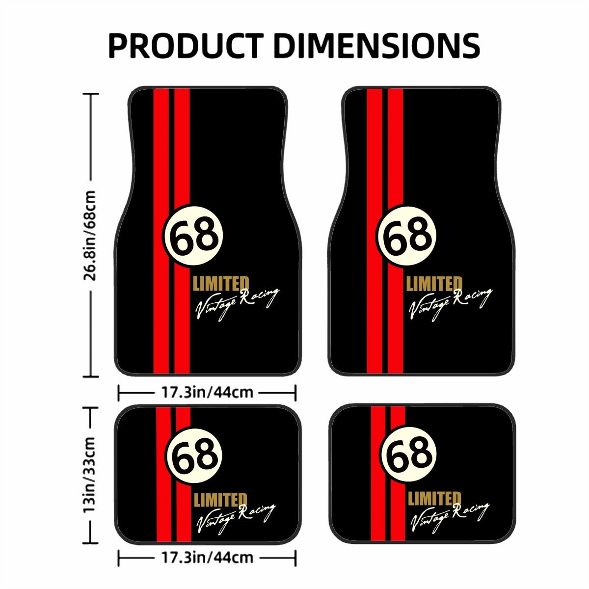 Racing Stripe Inspired Automotive Floor Mats