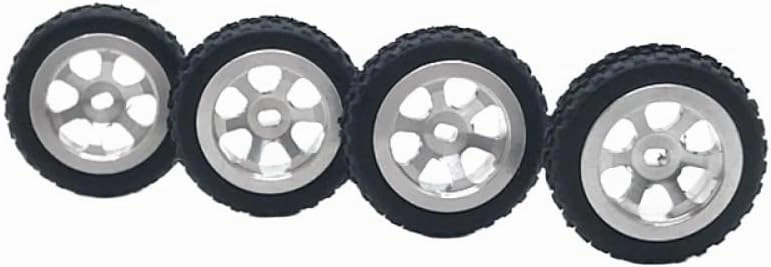 Racing Wheel Soft Tire Skin Compatible with 284131 K969 K979 K989 K999 P929 P939 -D -Q -Z RC Vehicles(Silver)