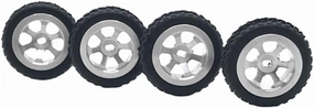 Racing Wheel Soft Tire Skin Compatible with 284131 K969 K979 K989 K999 P929 P939 -D -Q -Z RC Vehicles(Silver)