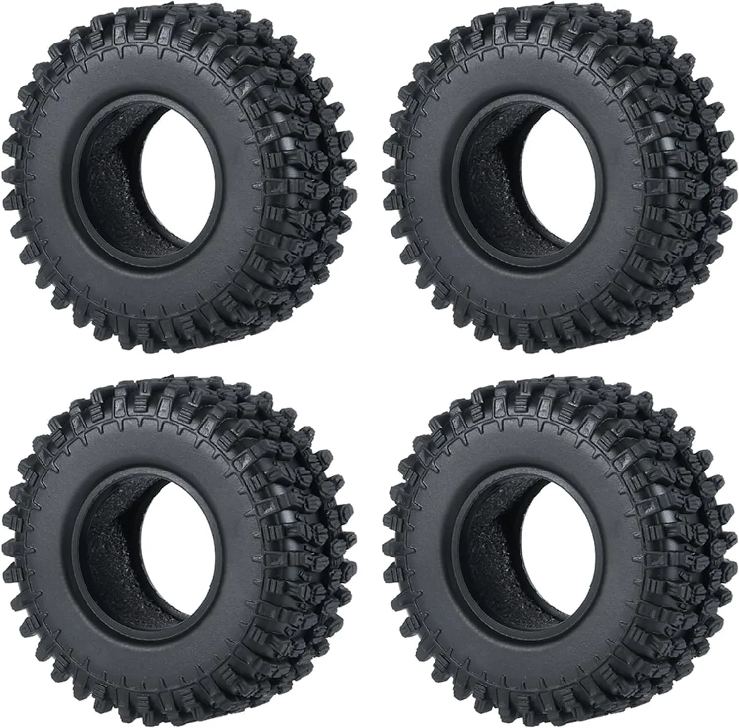 RC Car Repair Kit for Axial for SCX24 1/24 Replacement 1.0inch Soft Rubber Tires with Foam Modification RC Crawler Car Truck Upgrade Parts Accessories 4Pcs(54mm)