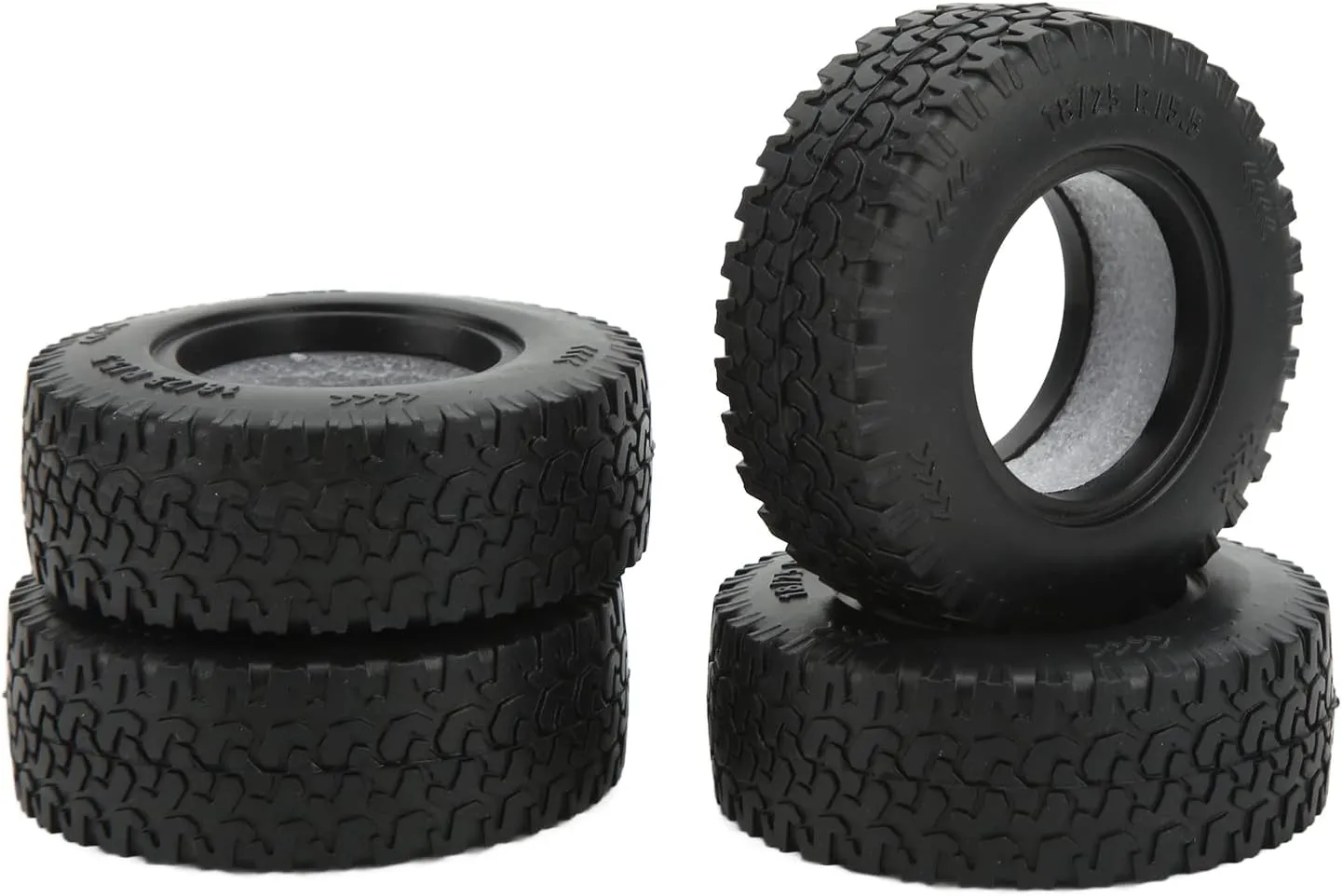 RC Car Wheel Tires, 4Pcs 1.55 Inch RC Car Tires Rubber Wheel Tire 75mm 3.0in Diameter Remote Control Car Upgrade Part for C C01 LC70 LC80 1/18 RC