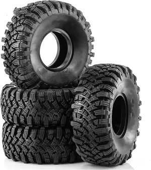 RC Tyre Set for Axial for SCX10 for Traxxas for TRX4 for D90 for Redcat 4PCS 115mm 1.9" Soft Rubber Tire Wheel Tyre for 1/10 RC Crawler Car