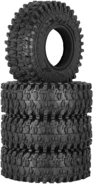 RC Wheel Tire Compatible with Axial for SCX24 90081 AXI00002 Deadbolt 4PCS 52 * 18mm 1.0" Soft Rubber All Wheel Tires for 1/24 RC Crawler Car