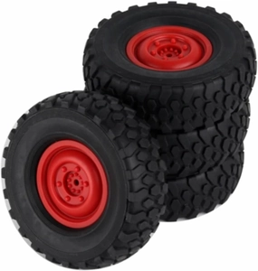 RC Accessories for MN D90 for MN98 for MN99S 4pcs 72mm Soft Tire Wheel Modified Parts RC Car Upgrade Parts Accessories(Red)