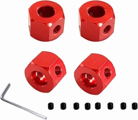 RC Car Parts for WPL D12 D42 Rubber Drift Tires Upgrade Wheel Hubs Rubber Soft Tires RC Car Spare Parts Replacement RC Car Accessories Children Toy(12mm Adapter 2)