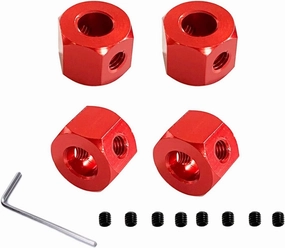 RC Parts for WPL D12 D42 1/10 RC Car Spare Parts Modification Accessories Kids Toy Drift Tires Upgrade Wheel Hubs Rubber Soft Tires Adapter(12mm Adapter 1)