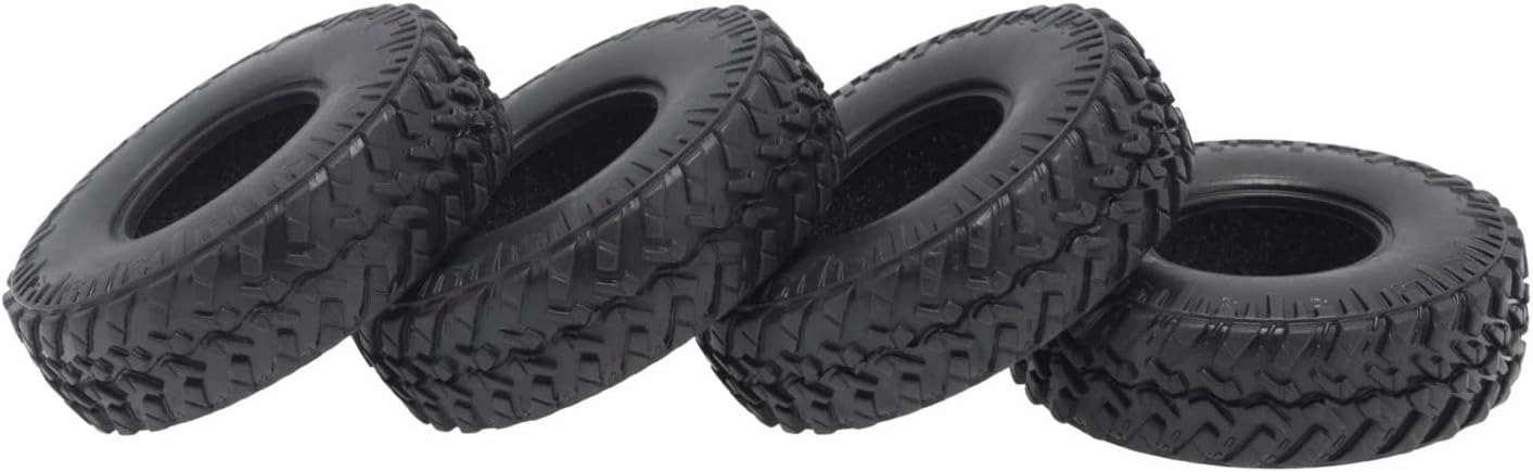 RC Wheel Tire Compatible with Axial for SCX24 90081 AXI00002 Upgrade Parts 4PCS 48mm 1.0 Soft Rubber Wheel Tires Tyre for 1/24 RC Crawler Car RC Tire(53 * 17)