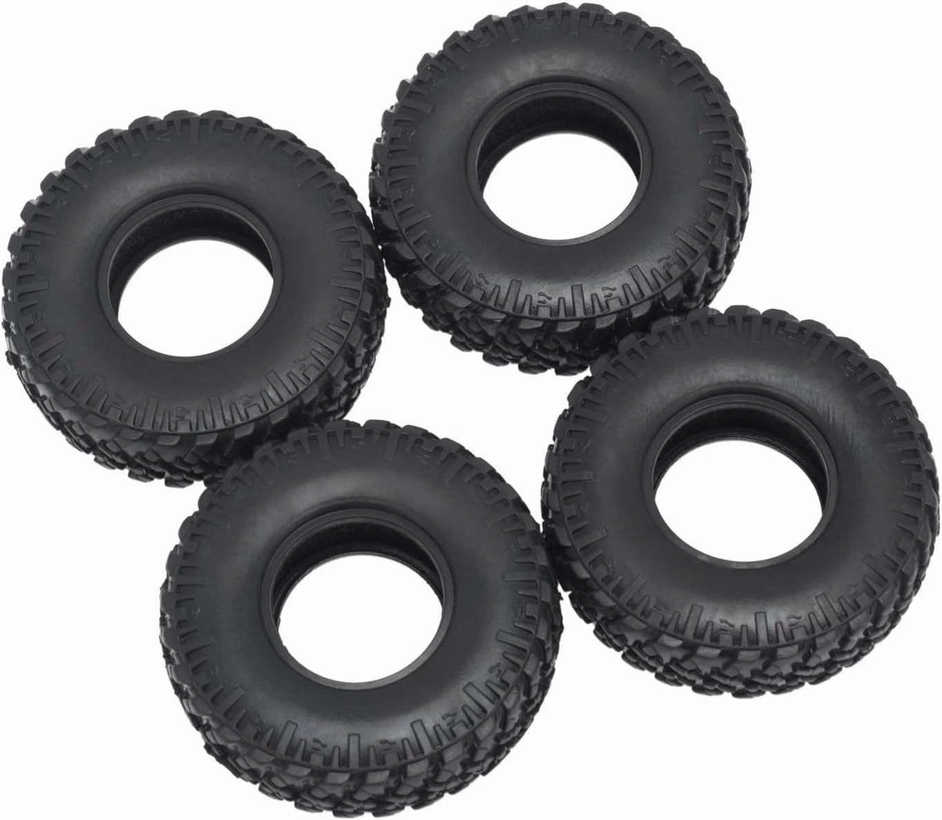 RC Wheel Tire Compatible with Axial for SCX24 90081 AXI00002 Upgrade Parts 4PCS 48mm 1.0 Soft Rubber Wheel Tires Tyre for 1/24 RC Crawler Car RC Tire(53 * 17)
