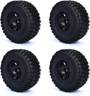 RCAWD Pre-Glued RC Wheels and Tires 12mm Hex Hub for 1/10 Scale RC Trucks Cars Slash 2WD/4WD, Baja Rey Series