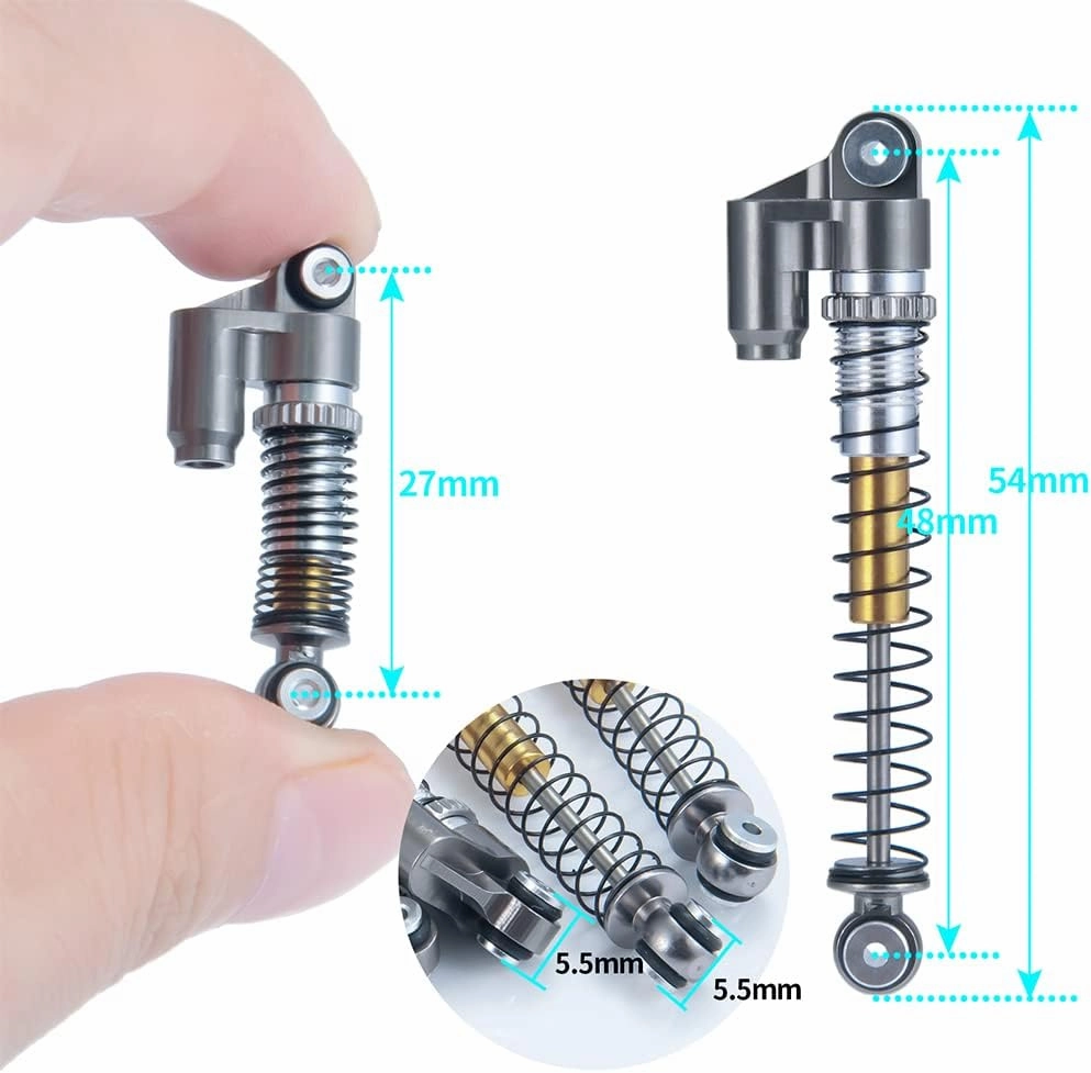 RCLIONS RC Shocks 48mm Adjustable Absorber Damper for 1:24th Axial SCX24 AXI90081 Deadbolt AXI00001 AXI00002 JLU CRC RC Crawler Car Upgrades