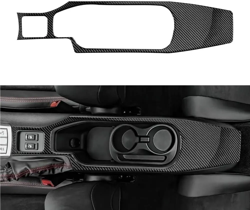Real Soft Carbon Fiber Sticker Compatible for Subaru BRZ Compatible for Toyota GT86 2016 2017 2018 2019 2020 LHD RHD Car Central Control Water Cup Trim(LHD Black)