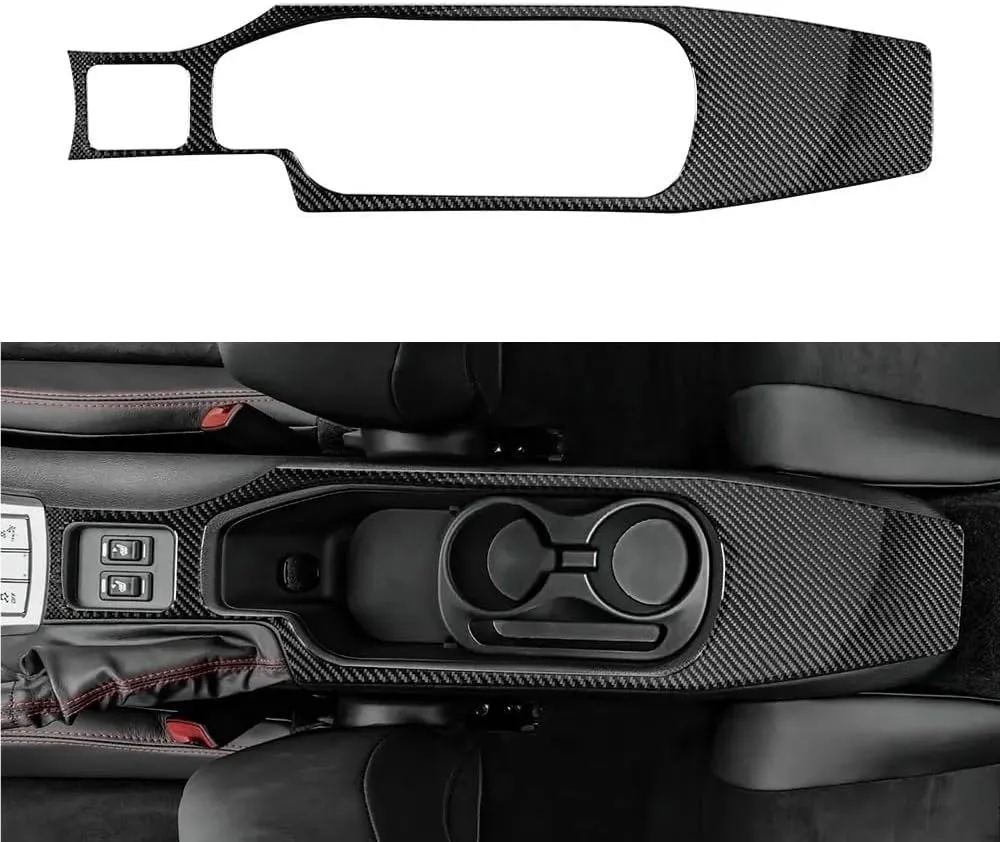Real Soft Carbon Fiber Sticker Compatible for Subaru BRZ Compatible for Toyota GT86 2016 2017 2018 2019 2020 LHD RHD Car Central Control Water Cup Trim(LHD Black)