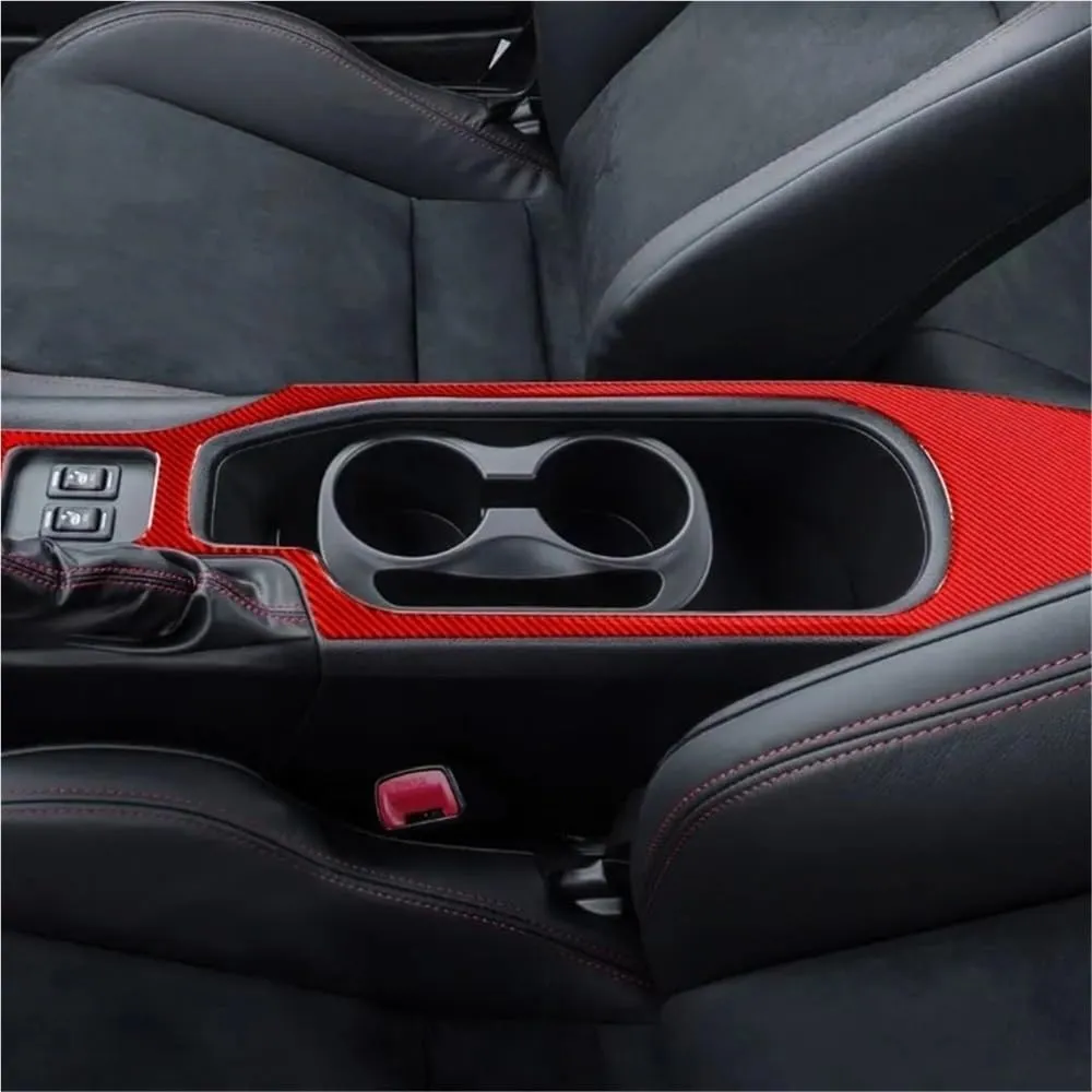Real Soft Carbon Fiber Sticker Compatible for Subaru BRZ Compatible for Toyota GT86 2016 2017 2018 2019 2020 LHD RHD Car Central Control Water Cup Trim(LHD Black)