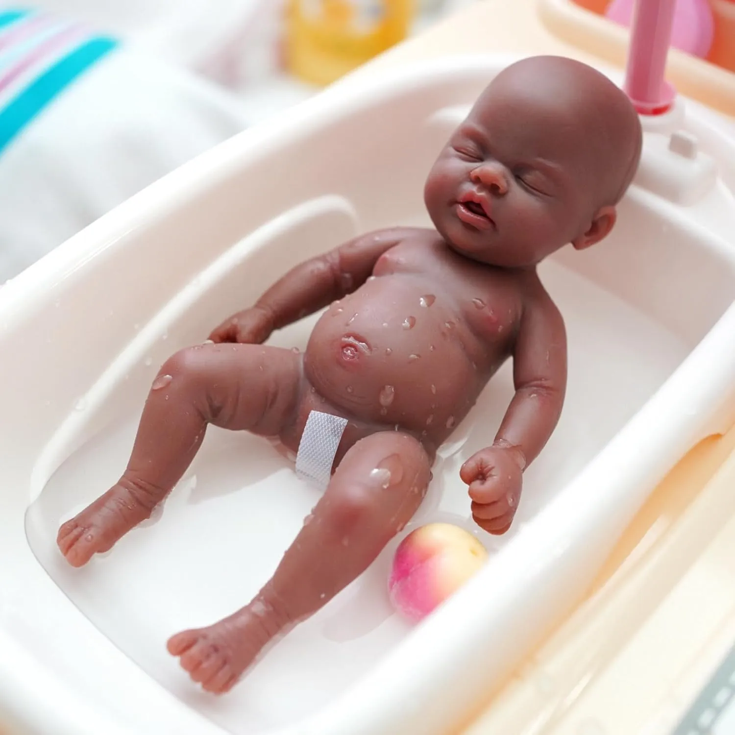 Reborn Baby Doll Black -7 Inch Silicone Black Baby Doll Boy Zahid Mini Realistic Newborn Baby Dolls Silicone Full Body Stress Relief